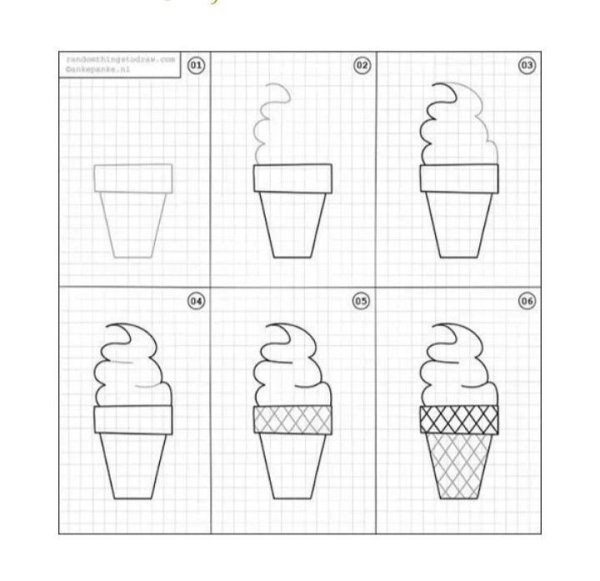 Как нарисовать мороженое поэтапно