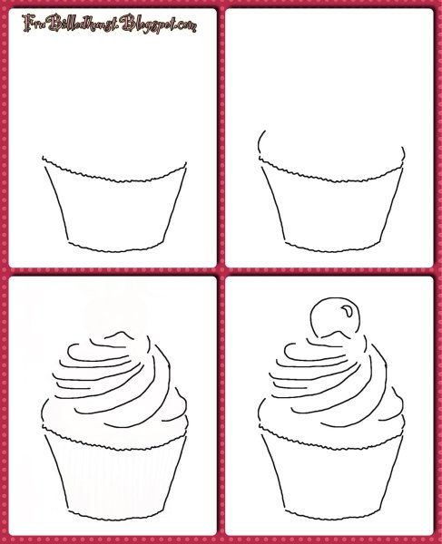 Как нарисовать пирожное пошагово