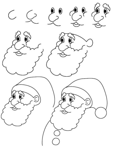 Рисовать Деда Мороза