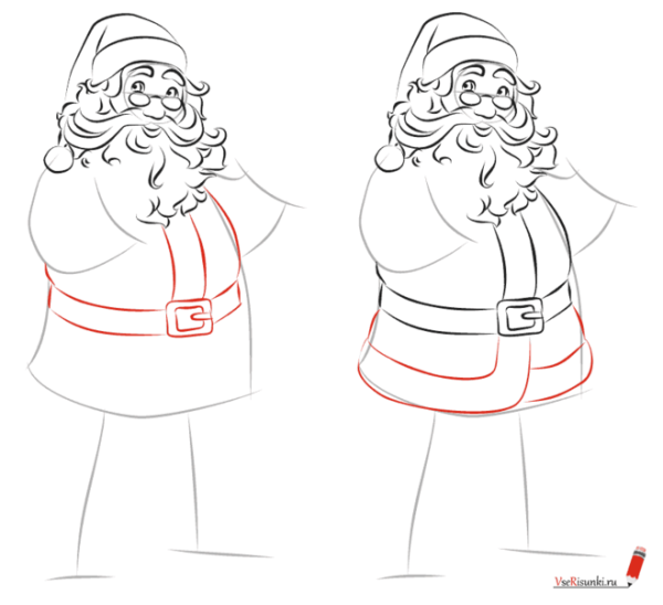 Красивые рисунки Деда Мороза с и легкие