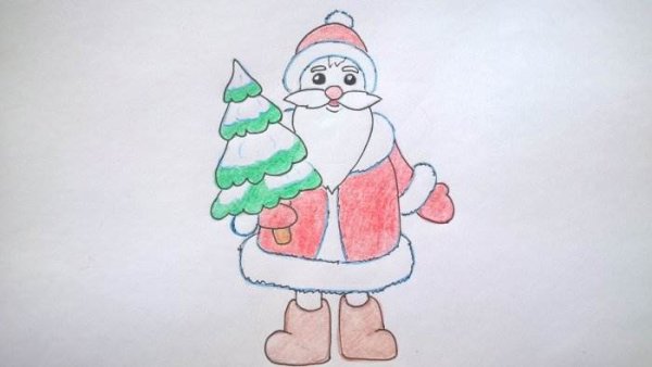 Рисование Деда Мороза 3 класс