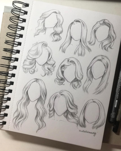 Рисование волос карандашом