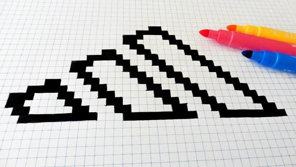 Идеи для срисовки черной ручкой для начинающих легкие по клеточкам (90 фото)