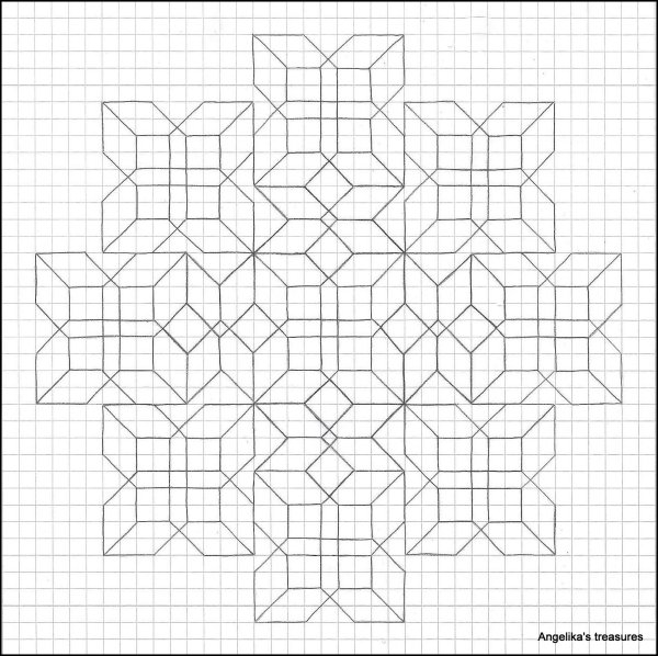 Идеи для срисовки по клеточкам геометрические сложные узоры (88 фото)