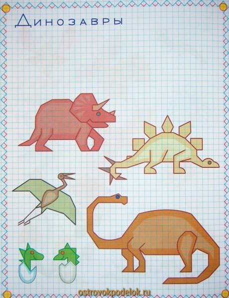 Идеи для срисовки по клеточкам маленькие динозавры (90 фото)