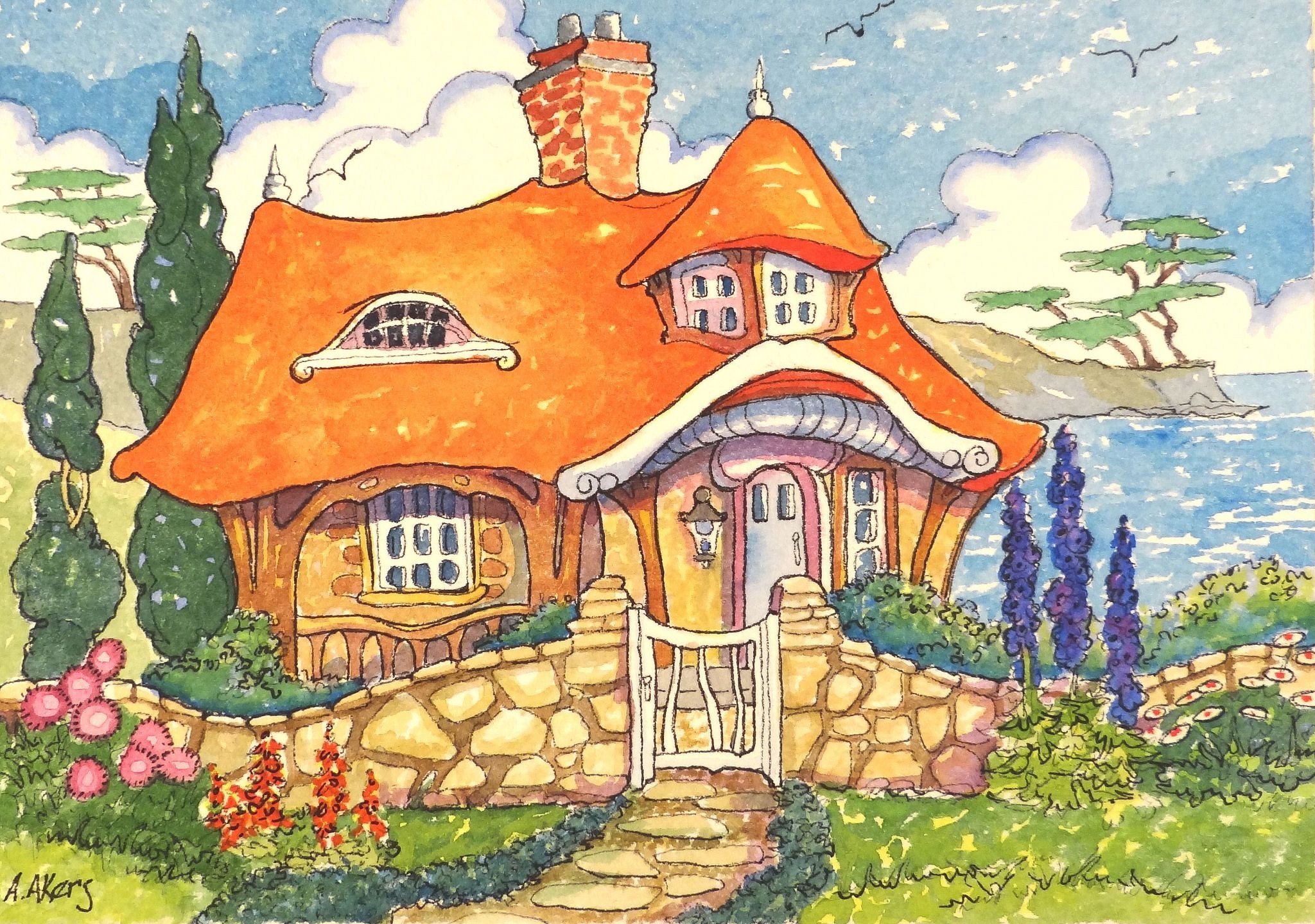 Рисуем дома сказочных героев. Сказочный дом. Акварельные домики сказочные. Сказочные домики рисование. Рисуем сказочный домик.
