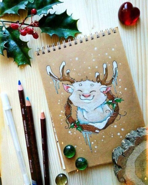 Идеи для срисовки красивые рождественские (90 фото)
