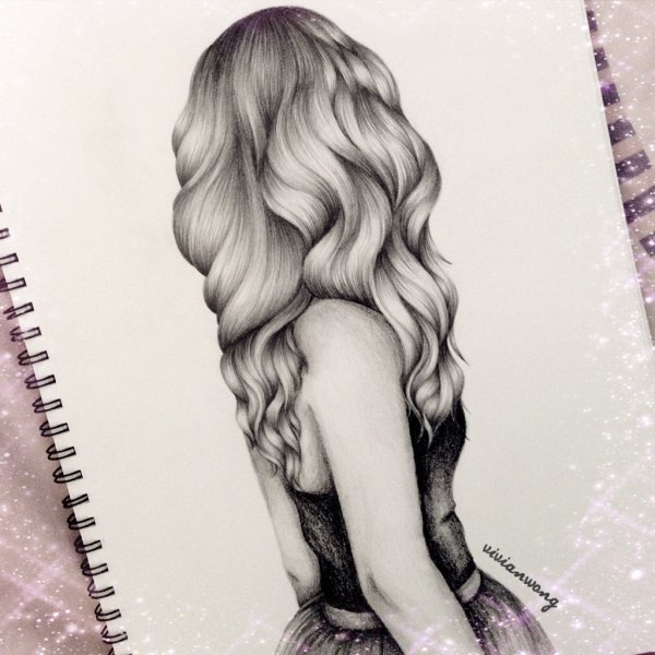 Идеи для срисовки красивый девушки с длинными волосами (90 фото)