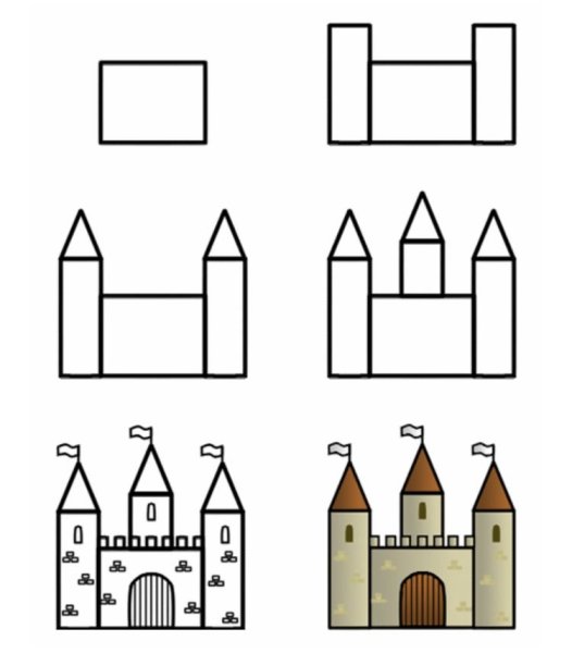 Идеи для срисовки красивый замок для детей (90 фото)