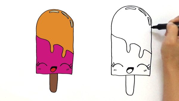Рисунки для срисовки лёгкие мороженое
