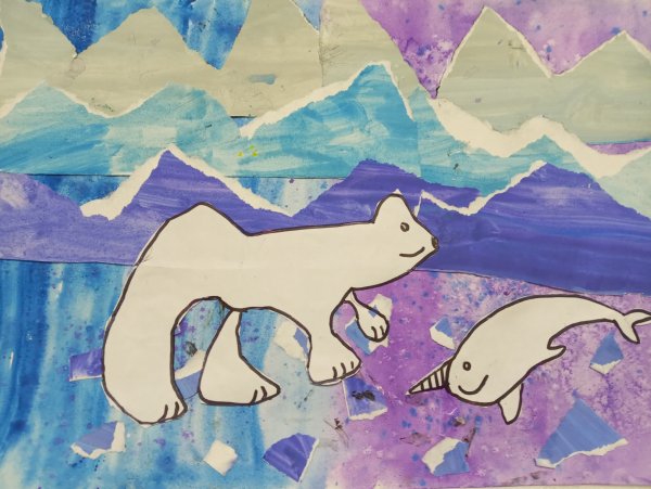 Рисунки Арктики гуашью