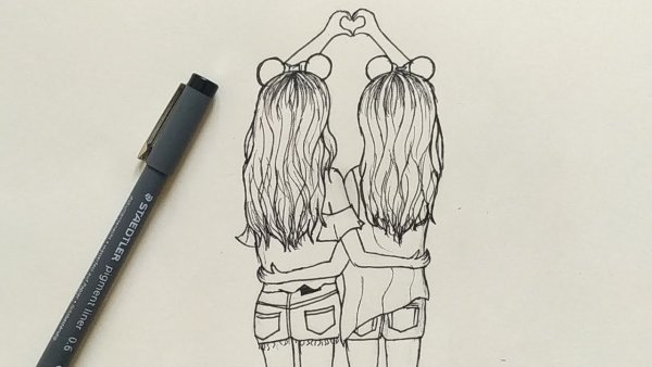 Рисунки подруги карандашом для срисовки