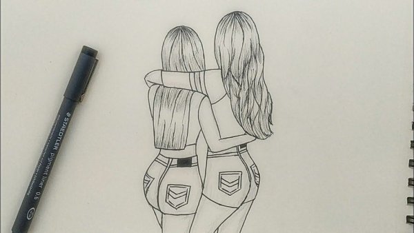 Рисунки подруги карандашом для срисовки