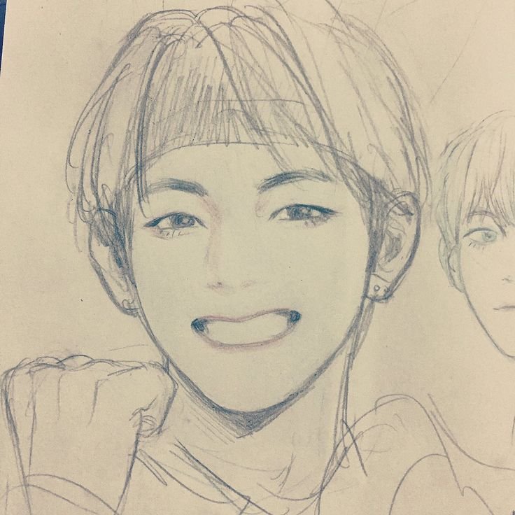 BTS рисунки Тэхен