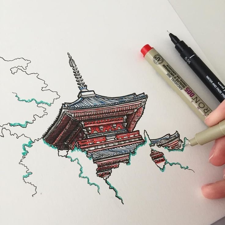 Рисунки линером
