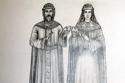 Петр и Феврония раскраска