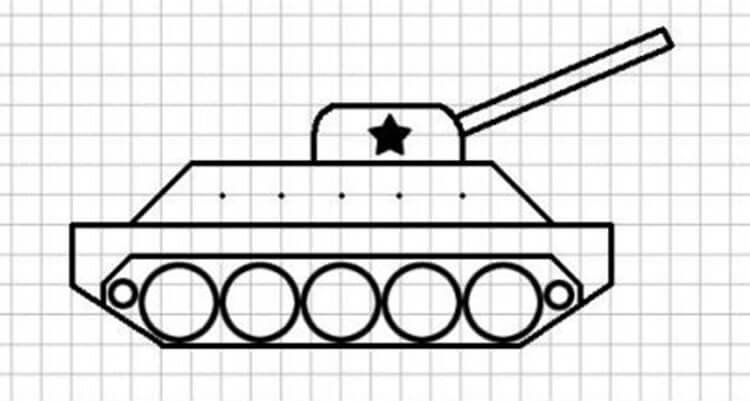 Рисование танка для детей