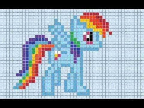 Рисунки по клеточкам пони