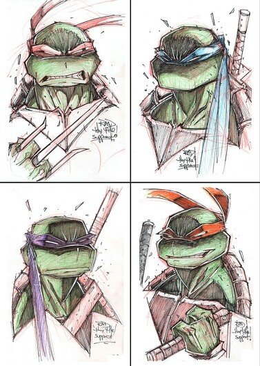 TMNT 2012 скетчи Рафаэль