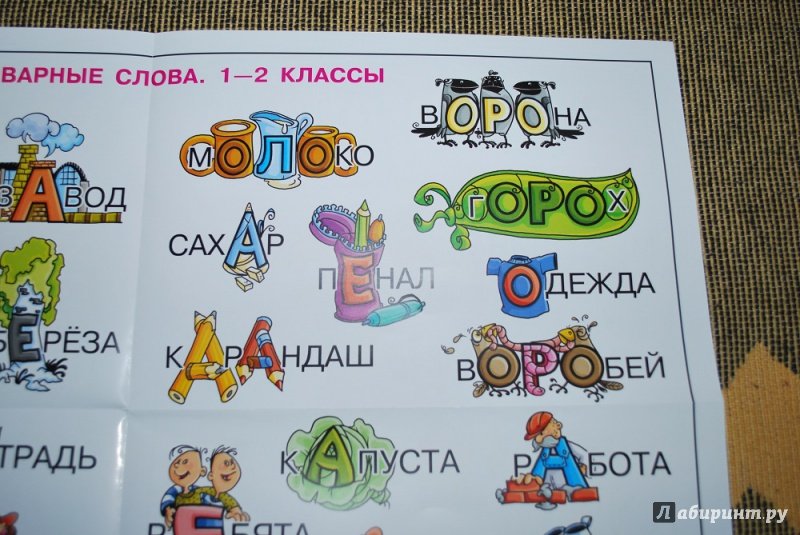 Словарные слова в картинках