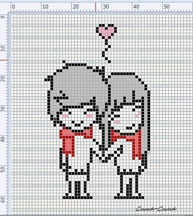 Рисунки по клеточкам Love