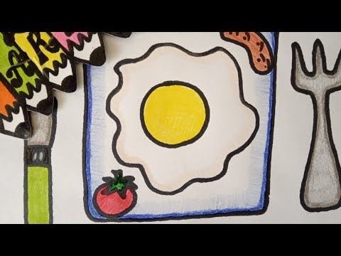 Яичница рисунок карандашом