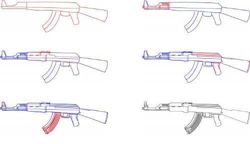 Автомат рисунок карандашом