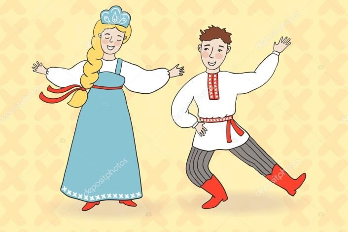 Русско народные танцы рисунок для детей