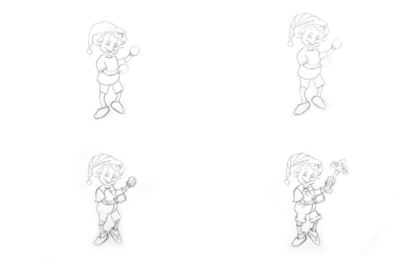 Буратино рисунок для срисовки