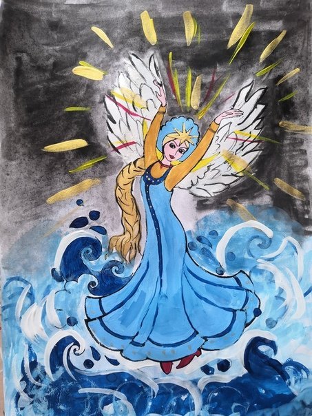 Царевна лебедь рисунок