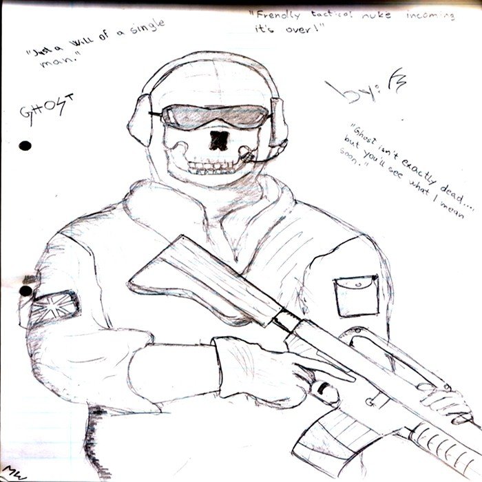 Нарисовать Гоуста из Call of Duty
