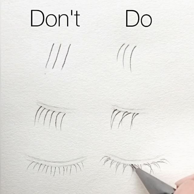 Рисование ресниц