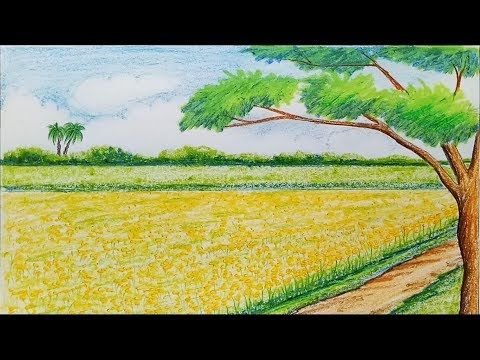 Рисунки цветными карандашами пейзажи