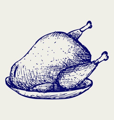 Рисунок тушки курицы карандашом