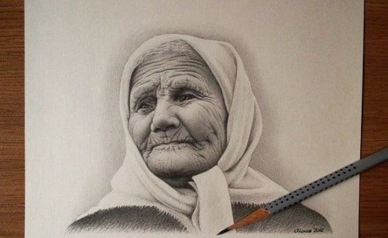 Портрет бабушки рисунок