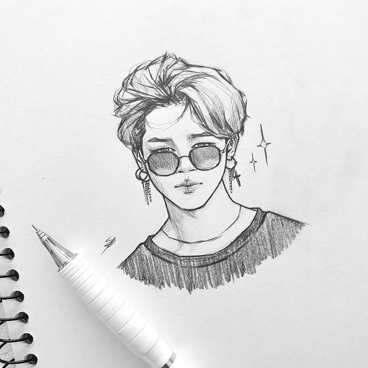 BTS рисунки легкие Чимин