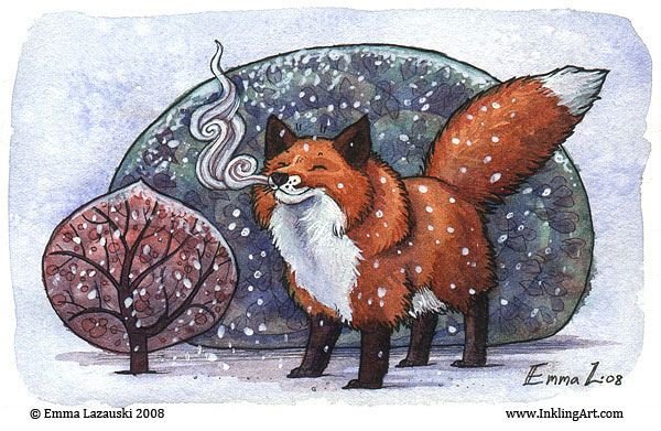 Новогодние рисунки лисы