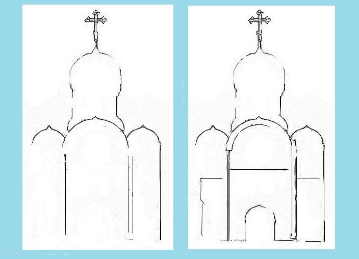 Православный храм карандашом