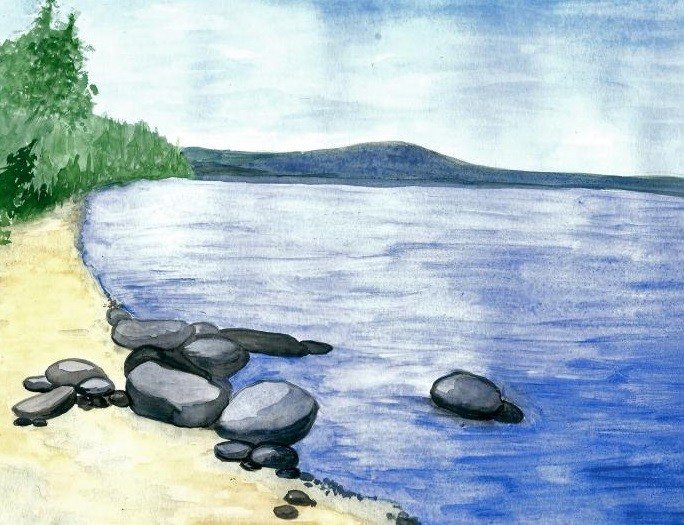 Рисунок красивого озера
