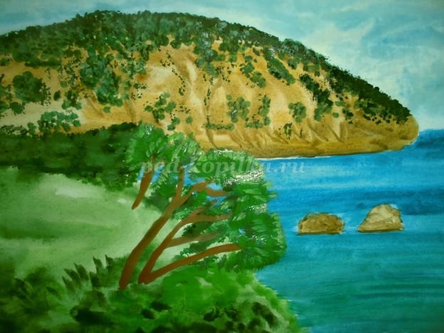 Крымские горы рисунок