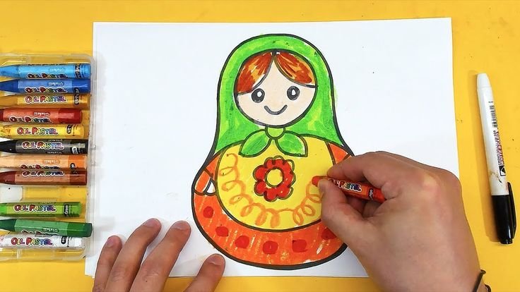 Матрешки для рисования детям