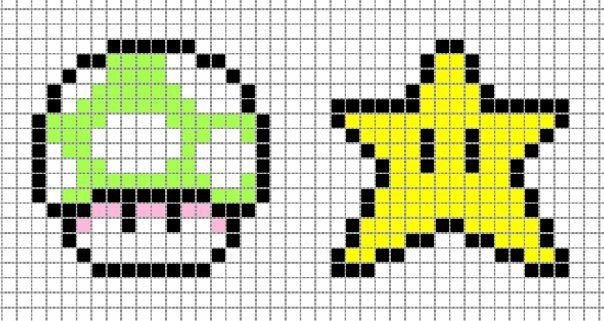 Рисунки по клеточкам из мультиков маленькие