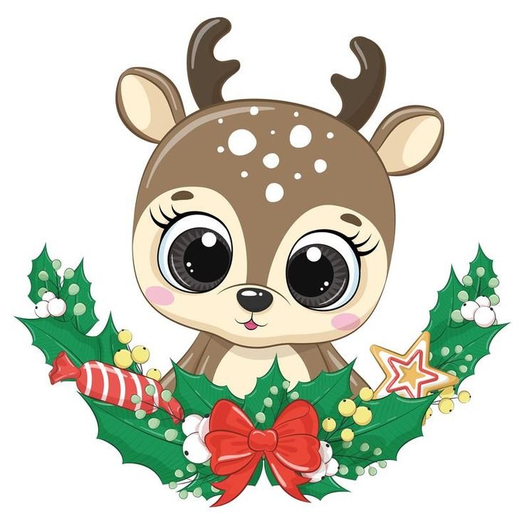 Новогодний олененок милый