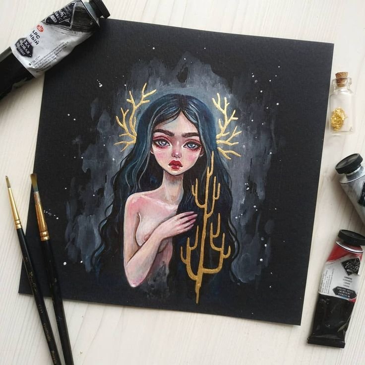Рисунки на черном холсте