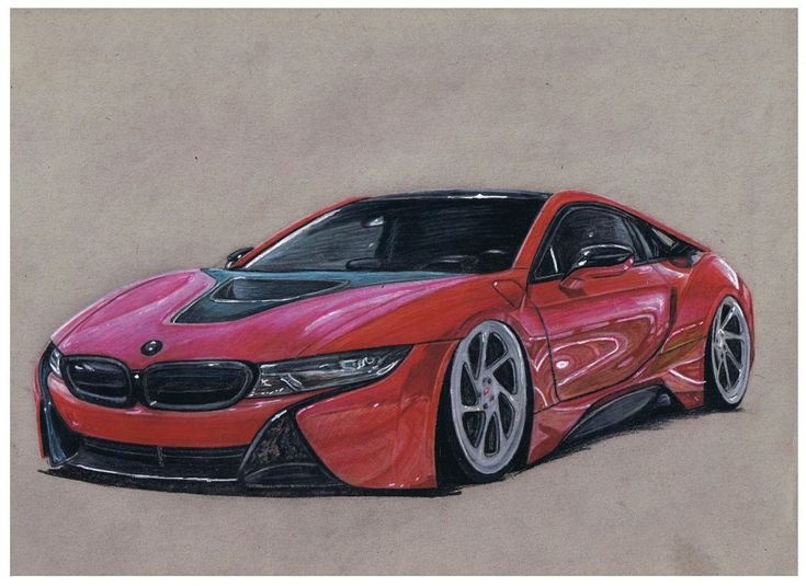 BMW спорткар i8 карандаш