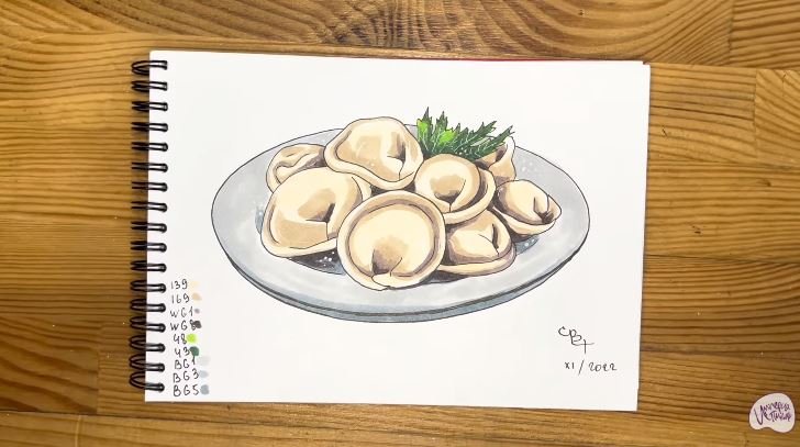 Пельмени рисунок карандашом