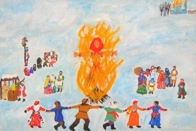 Праздник Масленица сожжение чучела
