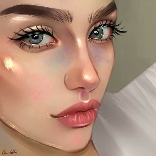Лицо девушки рисунок