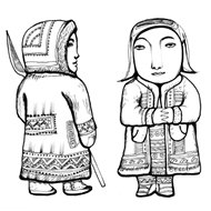 Эвены рисунок в национальном костюме
