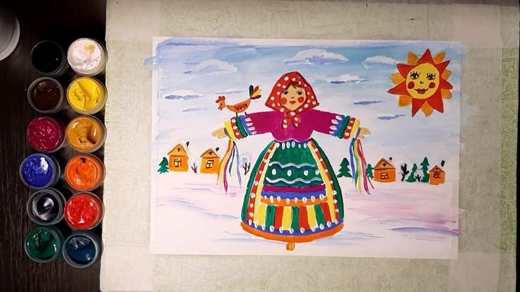 Рисование с детьми на тему Масленица